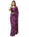 Vasthrlay Chiffon Bandhani Purple Saree With Unstitched Blouse Piece