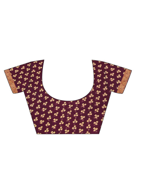 Vasthrlay Chiffon Blouse Maroon Saree