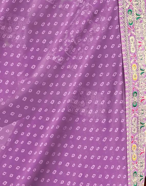 Vasthrlay Georgette Embroidery Unstitched Green Saree