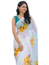 Vasthrlay Womens Printed Unstitched Off White Saree