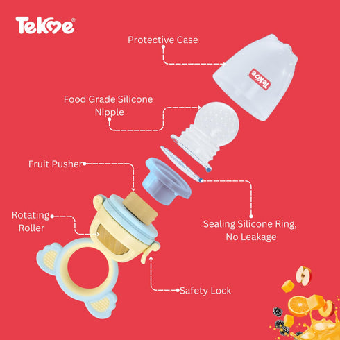 Tekme Silicone Food/Fruit Nibbler With Rotating Roll To Push Food