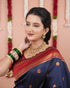 Vasthrlay Kanjivaram Jamun Red Contrast Traditional