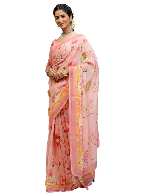 Vasthrlay Printed White1 White Saree