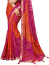 Vasthrlay Bandhani Printed Chiffon Orange Saree