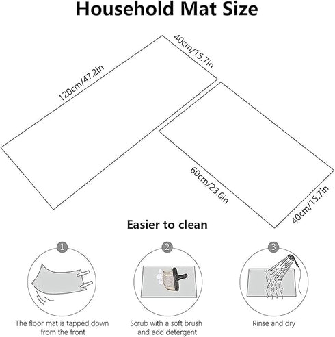 Gvnd Kitchen Mats & Waterproof Memory Foam Kitchen Rugs