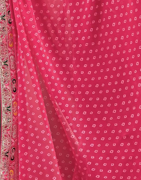Vasthrlay Georgette Embroidery Unstitched Green Saree