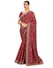 Vasthrlay Georgette Embroidery Unstitched Dark Green Saree