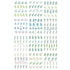 S.A.V.I Floral Nail Decals - 12 Green Plant Designs- Water Transfer Nail Art Stickers