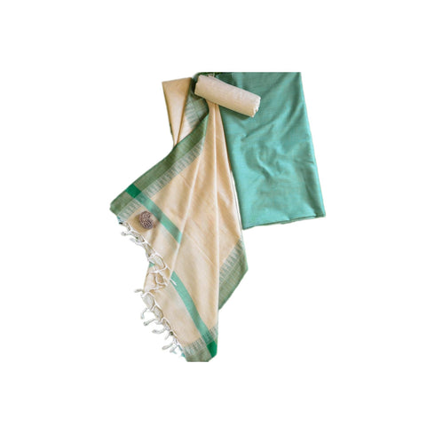 Vasthrlay Yellow Handwoven Unstitched Saree
