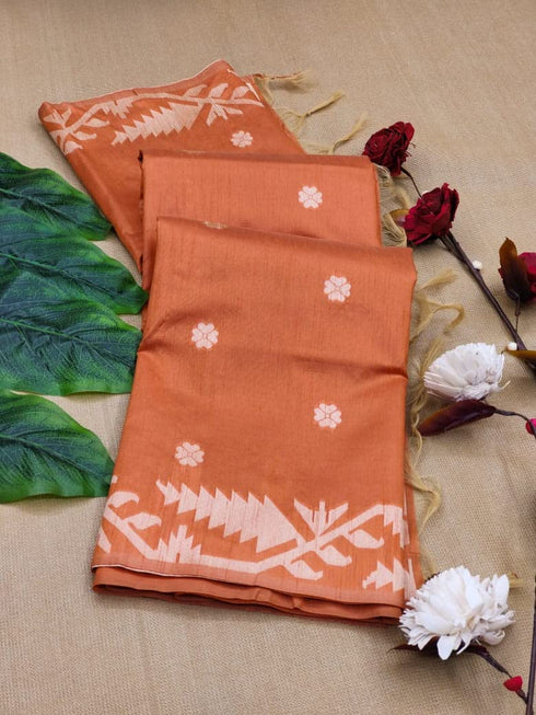 Vasthrlay Tussar Kalamkari Geometric Design Thread