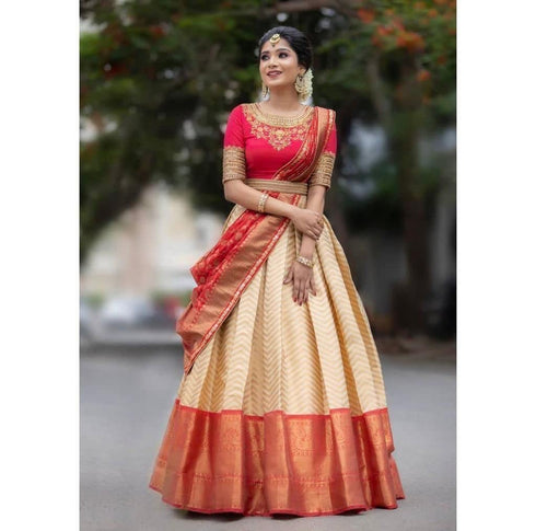 Vasthrlay Unstitched Material Traditional Lehegnga