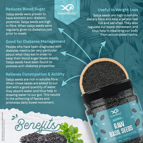GreenFinity Healthy Basil Seeds (Tukmaria)