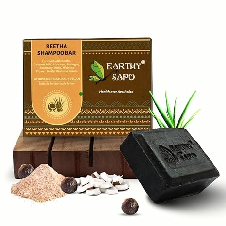 Earthy Sapo Reetha Shampoo Bar for Dry Hair