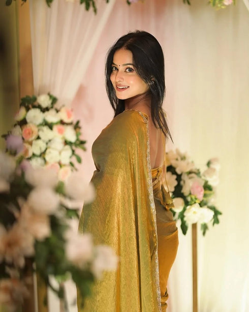 Vasthrlay Boarder Unstitched Chhaava Mustarddddd Mustard Free Ethnic Wear