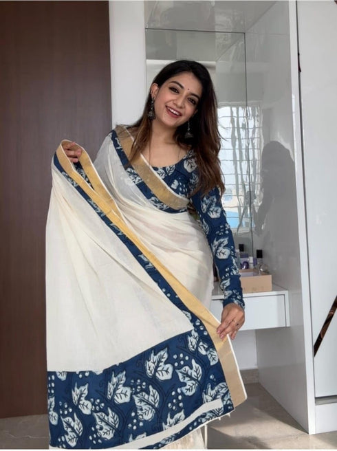 Vasthrlay Off White Premium Traditional Unstitched