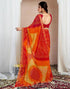 Vasthrlay Chiffon Bandhani Unstitched Yellow Saree