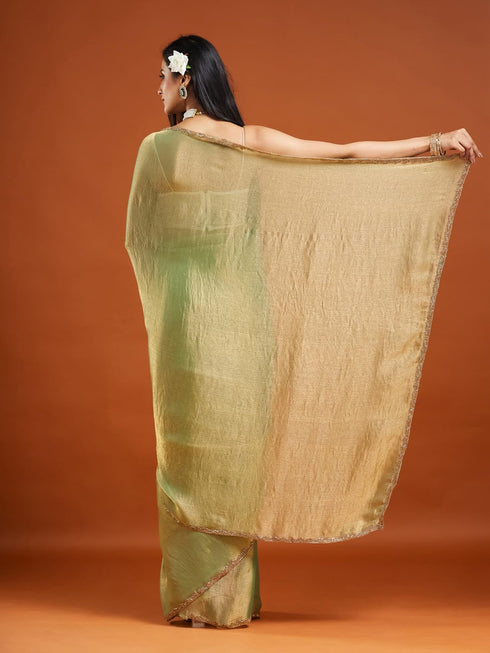 Vasthrlay Red Embroidery Unstitched Saree