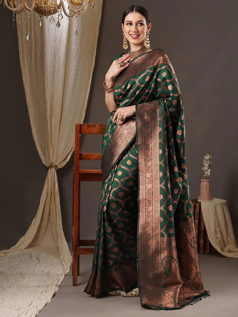 Vasthrlay Banarasi Unstitched Saree