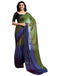 Vasthrlay Womens Chiffon Unstitched Blue Saree