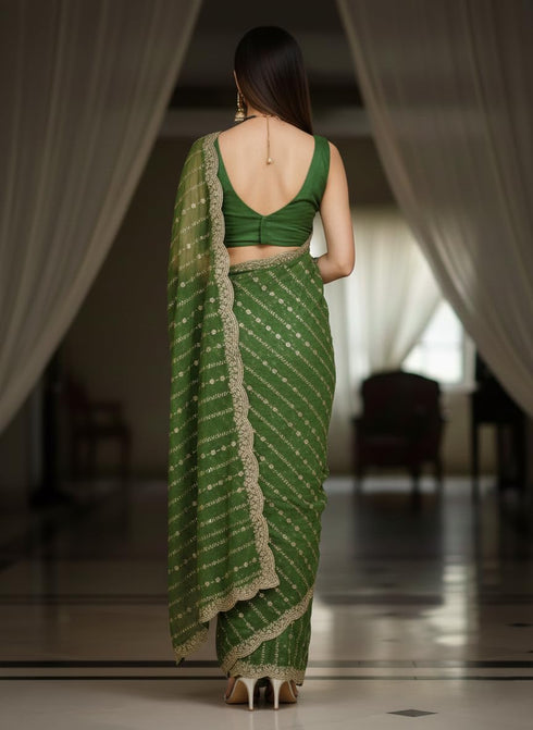 Vasthrlay Lavender Embroidery Saree
