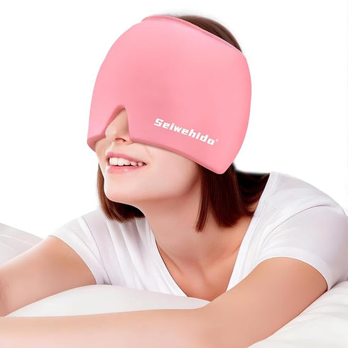 SEIWEHIDO Migraine Headache Relief Cap Head Ice Pack Wrap Cold Cap Hat for Migraines Headache