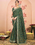 Vasthrlay Georgette Embroidery Unstitched Dark Green Saree