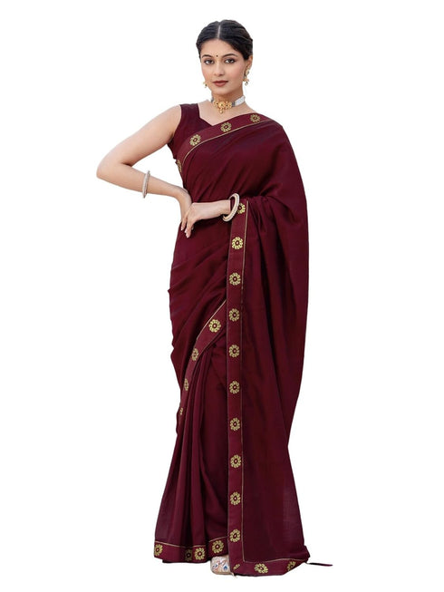 Vasthrlay Georgette Bandhani Dark Saree