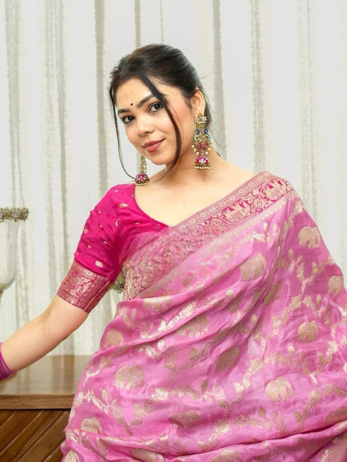 Vasthrlay Purple Kanjivaram Wedding Saree