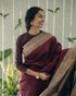 Vasthrlay Maroon Kanjivaram Saree