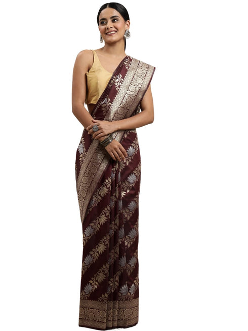 Vasthrlay Silver Banarasi Saree
