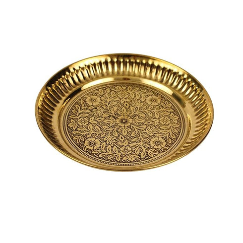 Traditional Handcrafted Brass Puja Plate 73g