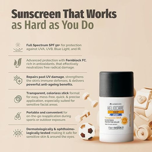 Heliocare 360° Sport Transparent Stick SPF 50+