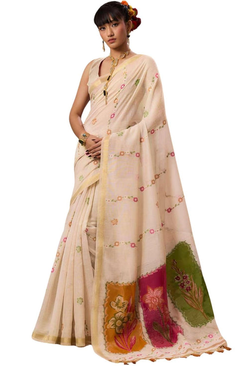 Vasthrlay Kanjivaram Cotton Unstitched Ethnic Wear