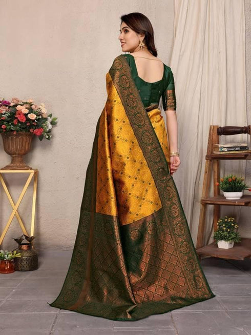 Vasthrlay Banarasi Unstitched Saree