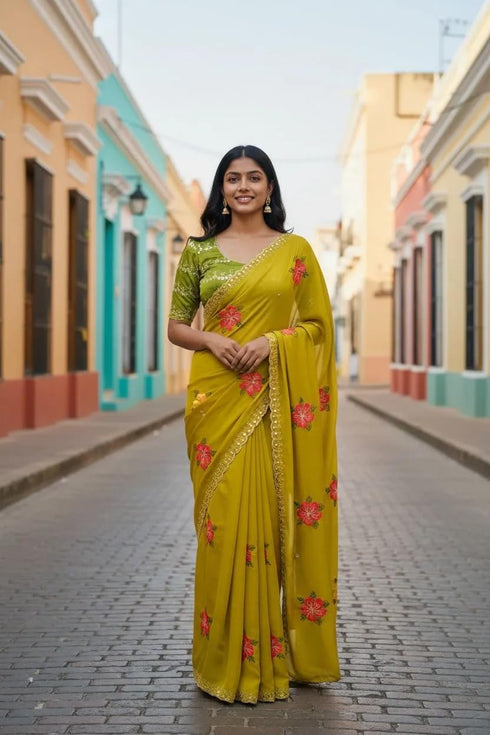 Vasthrlay Embroidery Saree