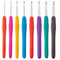 8 Pcs Ergonomic Crochet Hooks Set, Soft Grip Rubber Handle Aluminium Crochet Needles