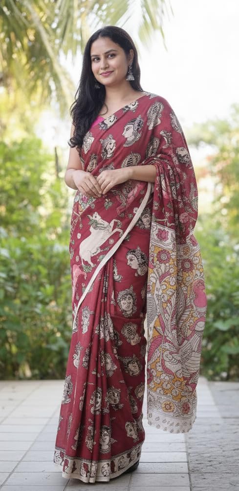 Vasthrlay Kalamkari Cotton Linen Traditional Mythological