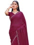 Vasthrlay Georgette Scalloped Unstitched Black Saree
