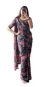 Vasthrlay Georgette Unstitched Black Floral Blac Free Ethnic Wear