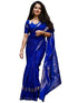 Vasthrla Blue Silk Blue Saree With Silver Zari Border Elegant Occasion With Blouse Piece