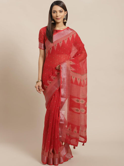 Vasthrlay Geometric Unstitched Peach Ethnic Wear