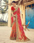 Vasthrlay Bandhani Embroidery Unstitched Red Saree