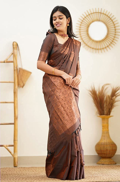 Vasthrlay Kanjivaram Unstitched Saree