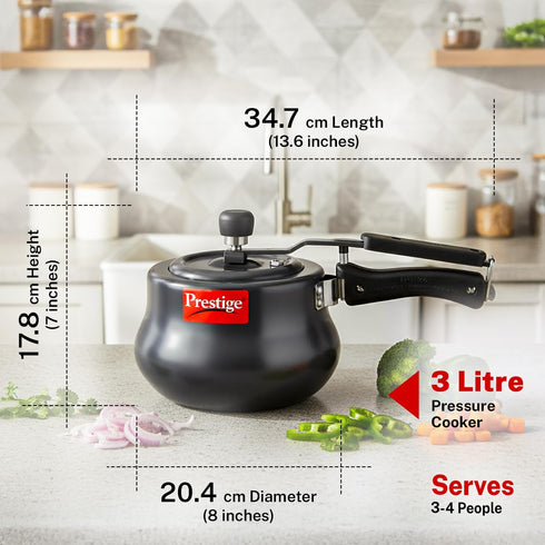 Prestige 3 Litre Hard Anodized Nakshatra Plus Inner Lid Pressure Cooker