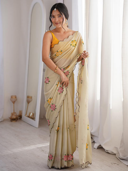 Vasthrlay Georgette Embroidered Unstitched Kr Ethnic Wear