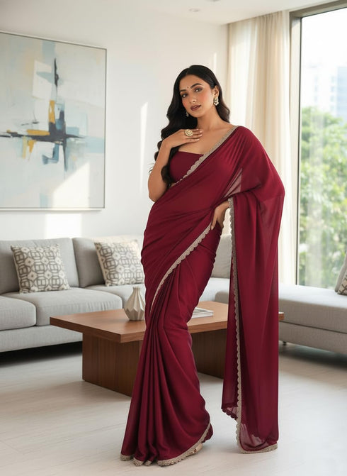Vasthrlay Georgette Embroidery Traditional Az Ys Yuna Ethnic Wear