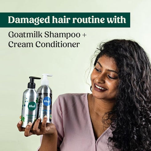 Vilvah Store Goat Milk Shampoo|nourishing Cream Conditioner