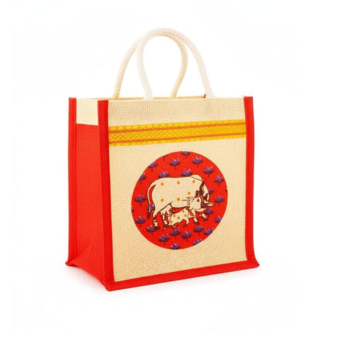 RED WIND Reusable Jute Gift Bags with Zip Closure