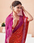 Vasthrlay Bandhani Printed Chiffon Orange Saree