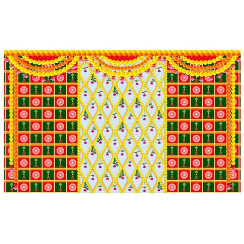 SATVIK Fabric Backdrop for Pujan Decor